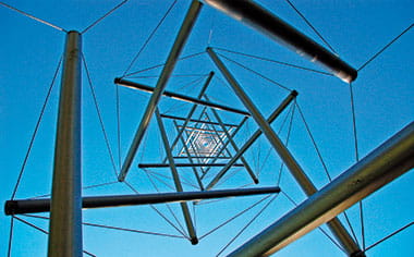 An aluminium structure in De Hoge Veluwe National Park, Netherlands